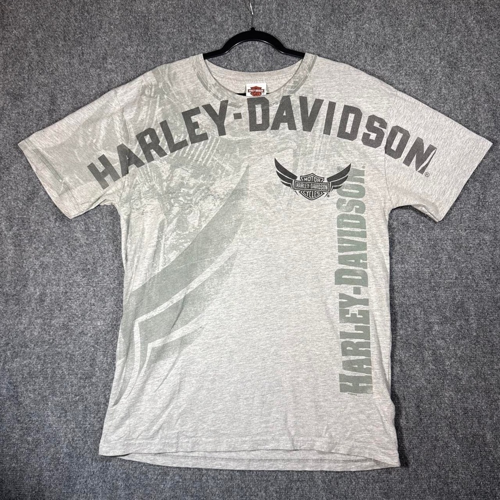 Harley Davidson Appleton Clarksville TN Graphic T-Shirt Gray Mens L Biker Tee